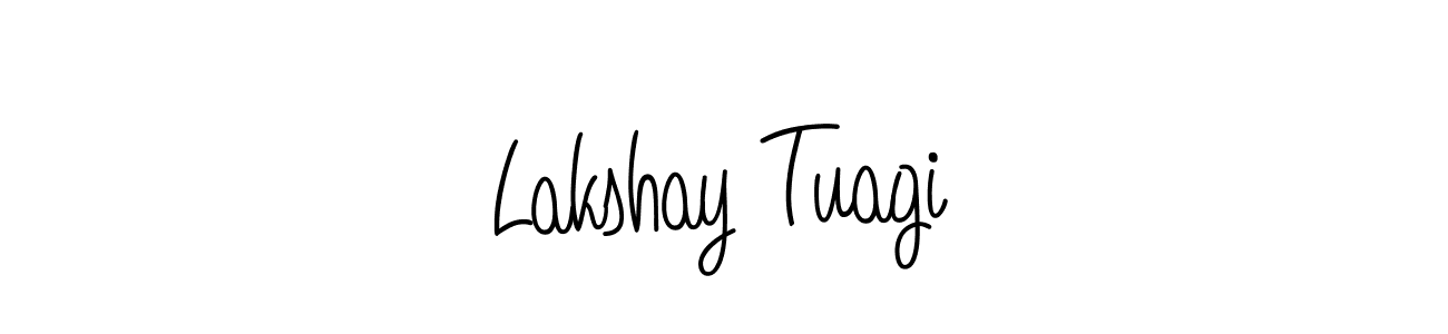 The best way (Angelique-Rose-font-FFP) to make a short signature is to pick only two or three words in your name. The name Lakshay Tuagi include a total of six letters. For converting this name. Lakshay Tuagi signature style 5 images and pictures png