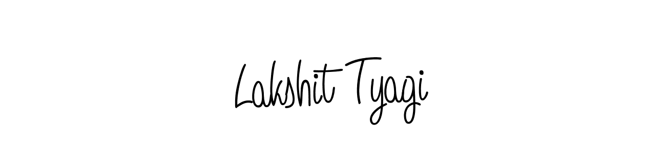 The best way (Angelique-Rose-font-FFP) to make a short signature is to pick only two or three words in your name. The name Lakshit Tyagi include a total of six letters. For converting this name. Lakshit Tyagi signature style 5 images and pictures png