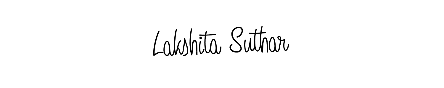 Create a beautiful signature design for name Lakshita Suthar. With this signature (Angelique-Rose-font-FFP) fonts, you can make a handwritten signature for free. Lakshita Suthar signature style 5 images and pictures png