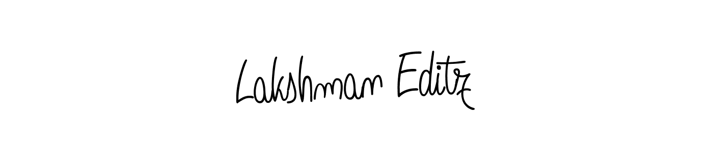 Use a signature maker to create a handwritten signature online. With this signature software, you can design (Angelique-Rose-font-FFP) your own signature for name Lakshman Editz. Lakshman Editz signature style 5 images and pictures png