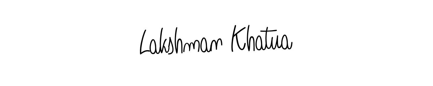 The best way (Angelique-Rose-font-FFP) to make a short signature is to pick only two or three words in your name. The name Lakshman Khatua include a total of six letters. For converting this name. Lakshman Khatua signature style 5 images and pictures png