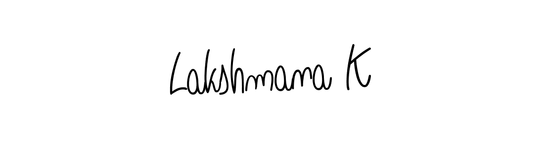 Make a beautiful signature design for name Lakshmana K. With this signature (Angelique-Rose-font-FFP) style, you can create a handwritten signature for free. Lakshmana K signature style 5 images and pictures png