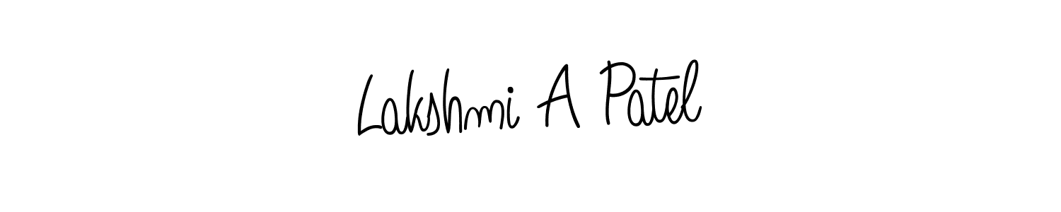 Make a beautiful signature design for name Lakshmi A Patel. With this signature (Angelique-Rose-font-FFP) style, you can create a handwritten signature for free. Lakshmi A Patel signature style 5 images and pictures png