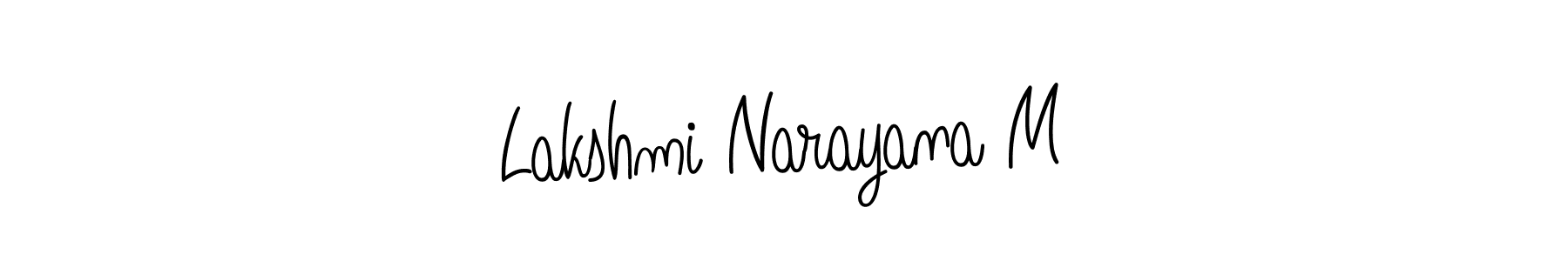 How to make Lakshmi Narayana M name signature. Use Angelique-Rose-font-FFP style for creating short signs online. This is the latest handwritten sign. Lakshmi Narayana M signature style 5 images and pictures png