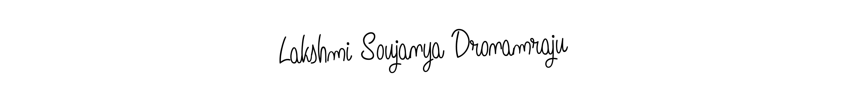 if you are searching for the best signature style for your name Lakshmi Soujanya Dronamraju. so please give up your signature search. here we have designed multiple signature styles  using Angelique-Rose-font-FFP. Lakshmi Soujanya Dronamraju signature style 5 images and pictures png
