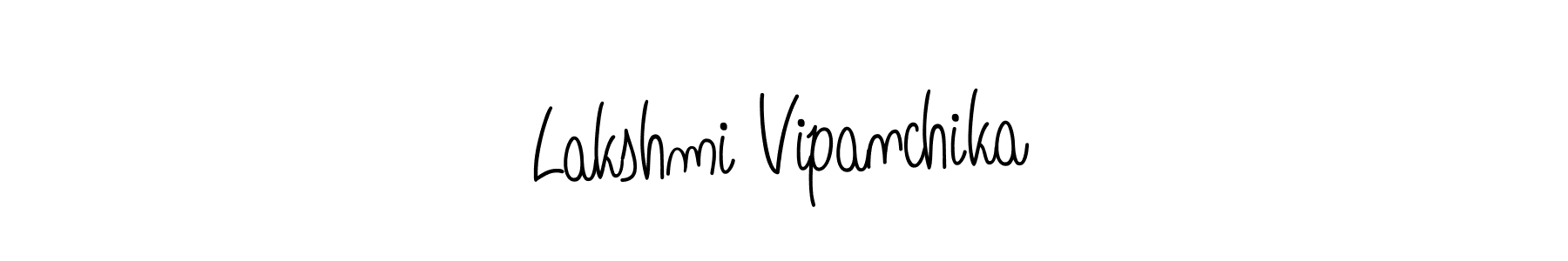 How to make Lakshmi Vipanchika name signature. Use Angelique-Rose-font-FFP style for creating short signs online. This is the latest handwritten sign. Lakshmi Vipanchika signature style 5 images and pictures png