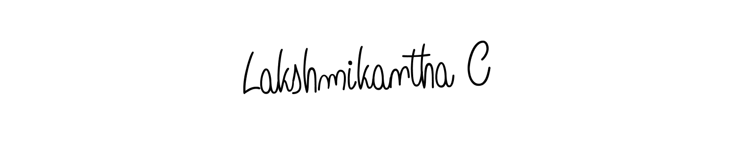 You should practise on your own different ways (Angelique-Rose-font-FFP) to write your name (Lakshmikantha C) in signature. don't let someone else do it for you. Lakshmikantha C signature style 5 images and pictures png