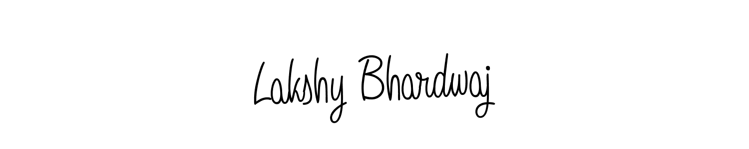 The best way (Angelique-Rose-font-FFP) to make a short signature is to pick only two or three words in your name. The name Lakshy Bhardwaj include a total of six letters. For converting this name. Lakshy Bhardwaj signature style 5 images and pictures png