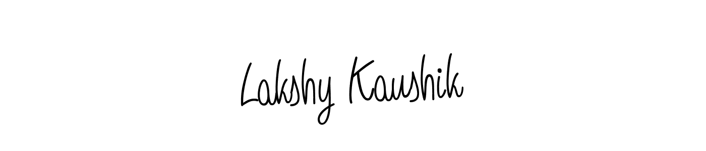Use a signature maker to create a handwritten signature online. With this signature software, you can design (Angelique-Rose-font-FFP) your own signature for name Lakshy Kaushik. Lakshy Kaushik signature style 5 images and pictures png