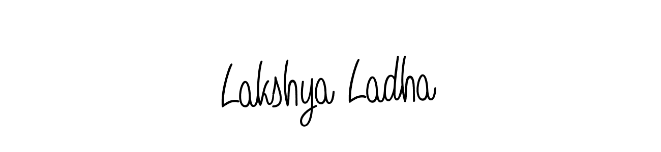 You should practise on your own different ways (Angelique-Rose-font-FFP) to write your name (Lakshya Ladha) in signature. don't let someone else do it for you. Lakshya Ladha signature style 5 images and pictures png