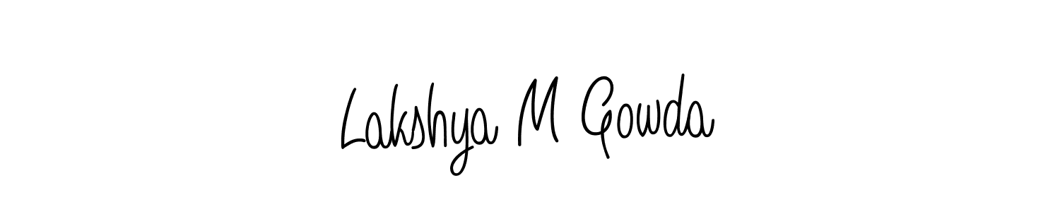 How to Draw Lakshya M Gowda signature style? Angelique-Rose-font-FFP is a latest design signature styles for name Lakshya M Gowda. Lakshya M Gowda signature style 5 images and pictures png