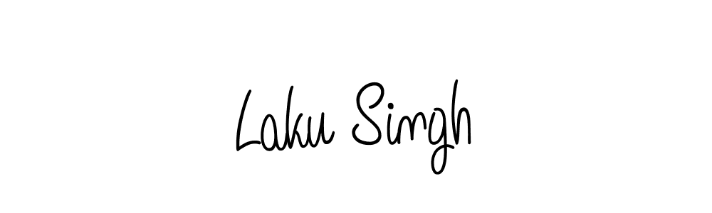 You should practise on your own different ways (Angelique-Rose-font-FFP) to write your name (Laku Singh) in signature. don't let someone else do it for you. Laku Singh signature style 5 images and pictures png