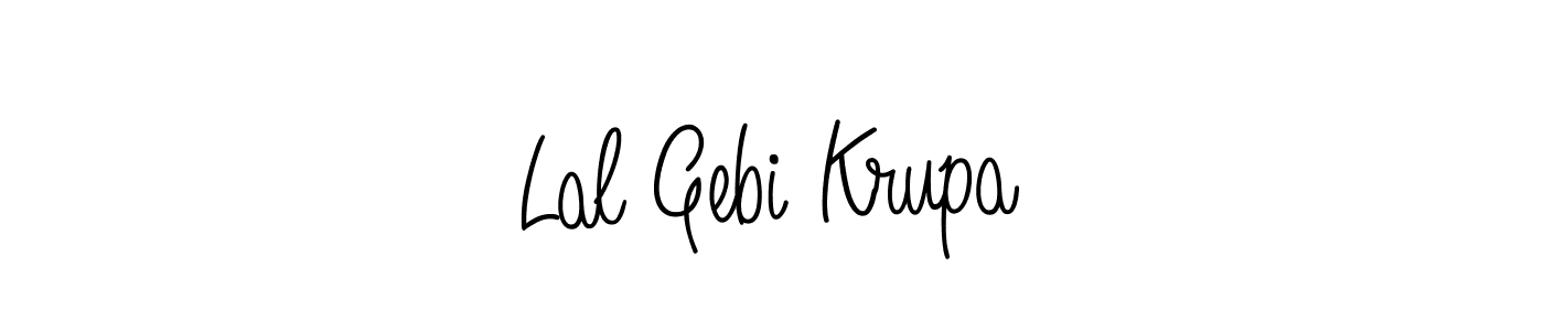 This is the best signature style for the Lal Gebi Krupa name. Also you like these signature font (Angelique-Rose-font-FFP). Mix name signature. Lal Gebi Krupa signature style 5 images and pictures png