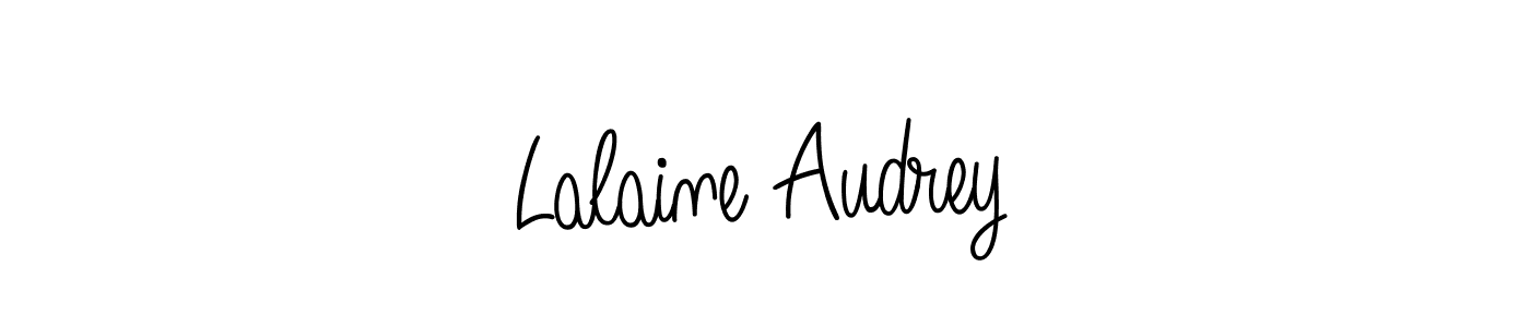 You should practise on your own different ways (Angelique-Rose-font-FFP) to write your name (Lalaine Audrey) in signature. don't let someone else do it for you. Lalaine Audrey signature style 5 images and pictures png