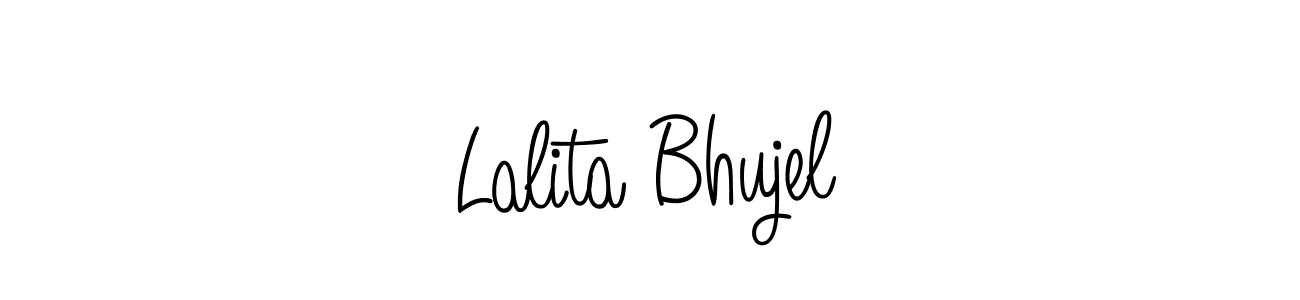 Lalita Bhujel stylish signature style. Best Handwritten Sign (Angelique-Rose-font-FFP) for my name. Handwritten Signature Collection Ideas for my name Lalita Bhujel. Lalita Bhujel signature style 5 images and pictures png