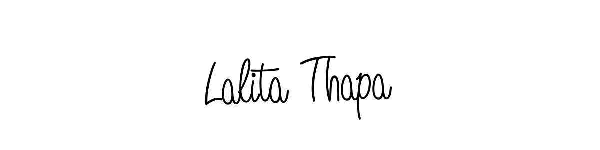 Make a beautiful signature design for name Lalita Thapa. With this signature (Angelique-Rose-font-FFP) style, you can create a handwritten signature for free. Lalita Thapa signature style 5 images and pictures png