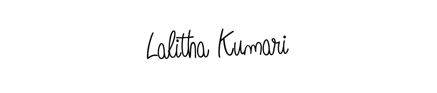 How to make Lalitha Kumari name signature. Use Angelique-Rose-font-FFP style for creating short signs online. This is the latest handwritten sign. Lalitha Kumari signature style 5 images and pictures png