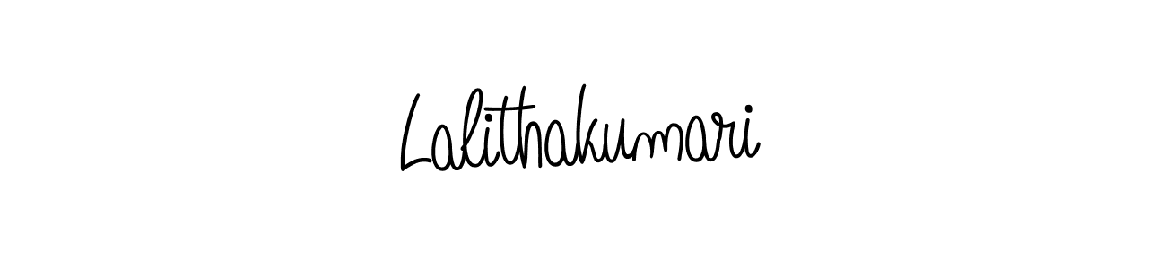 Use a signature maker to create a handwritten signature online. With this signature software, you can design (Angelique-Rose-font-FFP) your own signature for name Lalithakumari. Lalithakumari signature style 5 images and pictures png