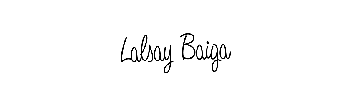 How to make Lalsay Baiga name signature. Use Angelique-Rose-font-FFP style for creating short signs online. This is the latest handwritten sign. Lalsay Baiga signature style 5 images and pictures png