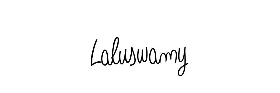 Use a signature maker to create a handwritten signature online. With this signature software, you can design (Angelique-Rose-font-FFP) your own signature for name Laluswamy. Laluswamy signature style 5 images and pictures png
