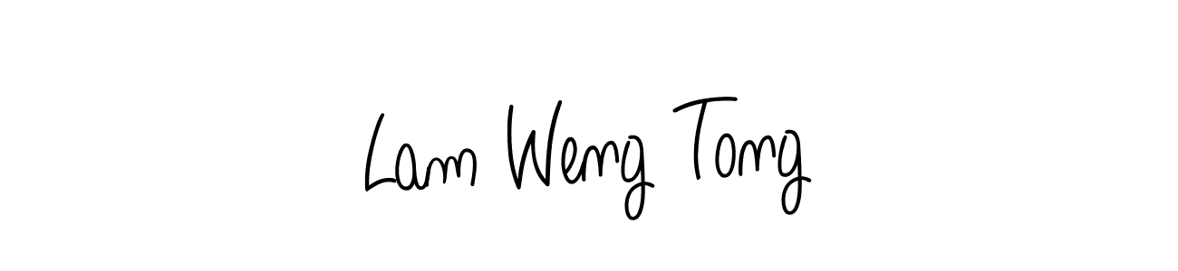 You should practise on your own different ways (Angelique-Rose-font-FFP) to write your name (Lam Weng Tong) in signature. don't let someone else do it for you. Lam Weng Tong signature style 5 images and pictures png