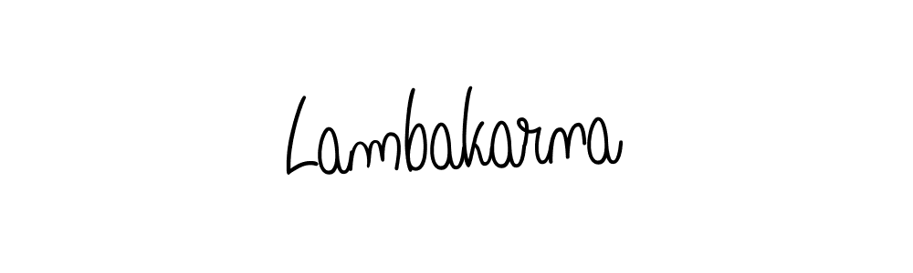 Design your own signature with our free online signature maker. With this signature software, you can create a handwritten (Angelique-Rose-font-FFP) signature for name Lambakarna. Lambakarna signature style 5 images and pictures png