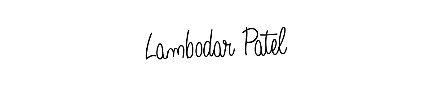 Create a beautiful signature design for name Lambodar Patel. With this signature (Angelique-Rose-font-FFP) fonts, you can make a handwritten signature for free. Lambodar Patel signature style 5 images and pictures png