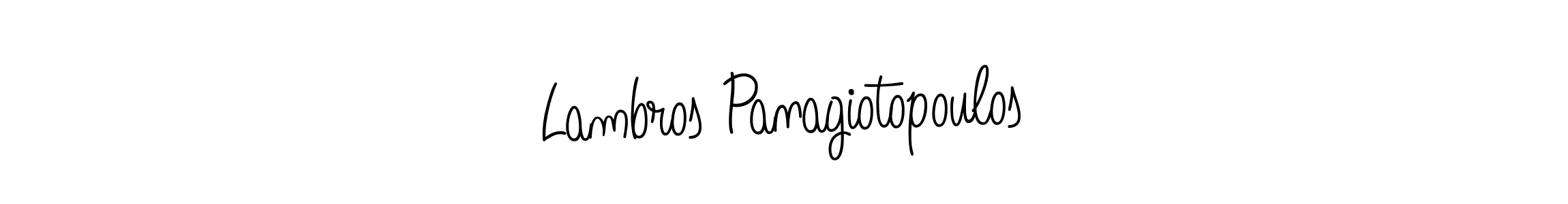 The best way (Angelique-Rose-font-FFP) to make a short signature is to pick only two or three words in your name. The name Lambros Panagiotopoulos include a total of six letters. For converting this name. Lambros Panagiotopoulos signature style 5 images and pictures png