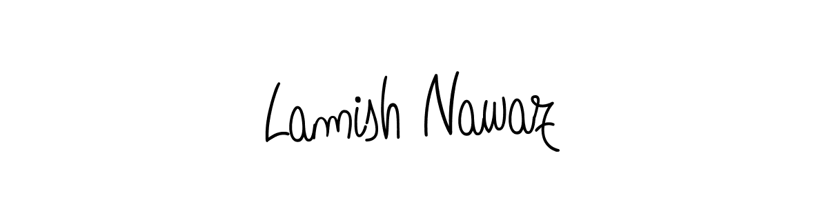 Create a beautiful signature design for name Lamish Nawaz. With this signature (Angelique-Rose-font-FFP) fonts, you can make a handwritten signature for free. Lamish Nawaz signature style 5 images and pictures png