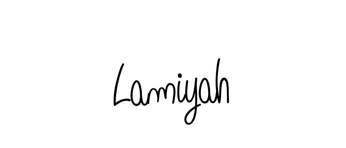 Design your own signature with our free online signature maker. With this signature software, you can create a handwritten (Angelique-Rose-font-FFP) signature for name Lamiyah. Lamiyah signature style 5 images and pictures png