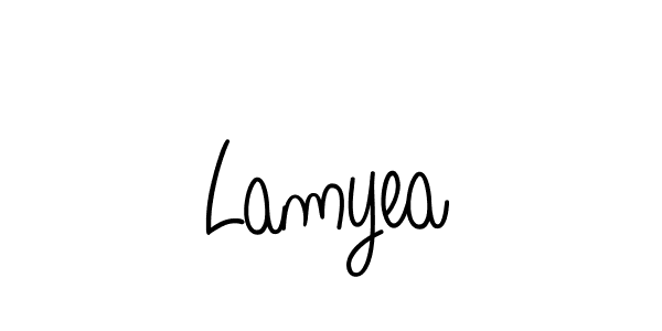 if you are searching for the best signature style for your name Lamyea. so please give up your signature search. here we have designed multiple signature styles  using Angelique-Rose-font-FFP. Lamyea signature style 5 images and pictures png