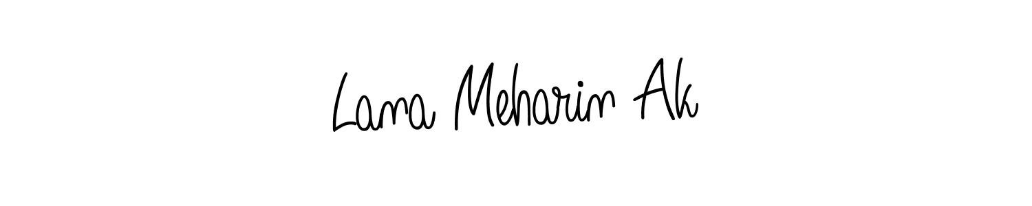 Make a beautiful signature design for name Lana Meharin Ak. With this signature (Angelique-Rose-font-FFP) style, you can create a handwritten signature for free. Lana Meharin Ak signature style 5 images and pictures png
