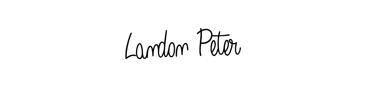 Design your own signature with our free online signature maker. With this signature software, you can create a handwritten (Angelique-Rose-font-FFP) signature for name Landon Peter. Landon Peter signature style 5 images and pictures png