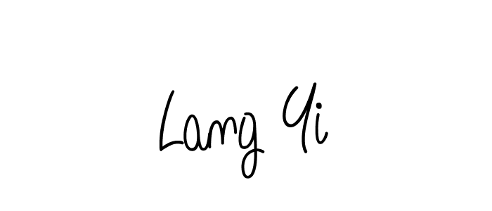 You should practise on your own different ways (Angelique-Rose-font-FFP) to write your name (Lang Yi) in signature. don't let someone else do it for you. Lang Yi signature style 5 images and pictures png