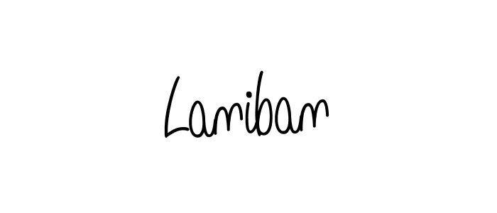 Make a beautiful signature design for name Laniban. With this signature (Angelique-Rose-font-FFP) style, you can create a handwritten signature for free. Laniban signature style 5 images and pictures png