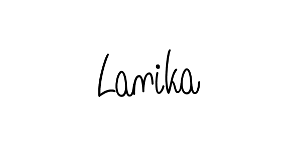 Use a signature maker to create a handwritten signature online. With this signature software, you can design (Angelique-Rose-font-FFP) your own signature for name Lanika. Lanika signature style 5 images and pictures png