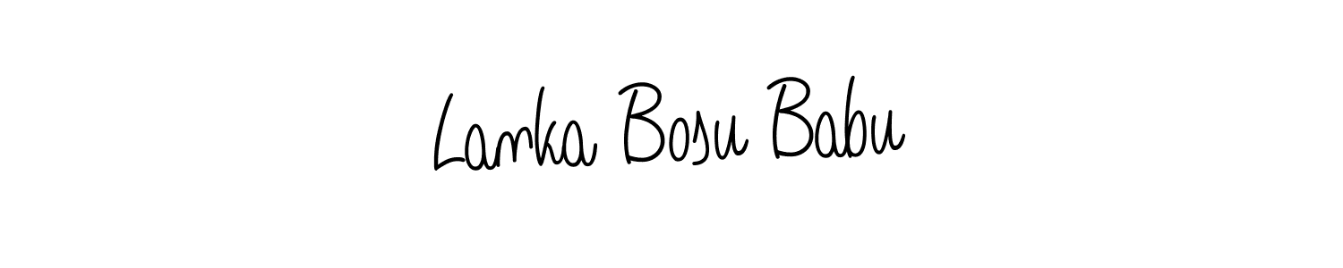 The best way (Angelique-Rose-font-FFP) to make a short signature is to pick only two or three words in your name. The name Lanka Bosu Babu include a total of six letters. For converting this name. Lanka Bosu Babu signature style 5 images and pictures png