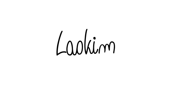 Make a beautiful signature design for name Laokim. With this signature (Angelique-Rose-font-FFP) style, you can create a handwritten signature for free. Laokim signature style 5 images and pictures png