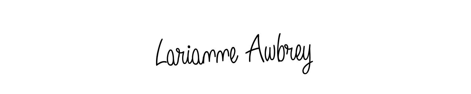 You should practise on your own different ways (Angelique-Rose-font-FFP) to write your name (Larianne Awbrey) in signature. don't let someone else do it for you. Larianne Awbrey signature style 5 images and pictures png