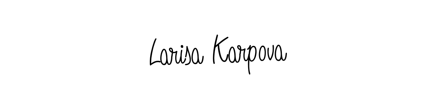 Angelique-Rose-font-FFP is a professional signature style that is perfect for those who want to add a touch of class to their signature. It is also a great choice for those who want to make their signature more unique. Get Larisa Karpova name to fancy signature for free. Larisa Karpova signature style 5 images and pictures png