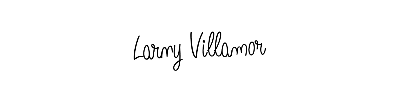 You should practise on your own different ways (Angelique-Rose-font-FFP) to write your name (Larny Villamor) in signature. don't let someone else do it for you. Larny Villamor signature style 5 images and pictures png