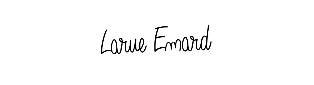 Make a beautiful signature design for name Larue Emard. With this signature (Angelique-Rose-font-FFP) style, you can create a handwritten signature for free. Larue Emard signature style 5 images and pictures png