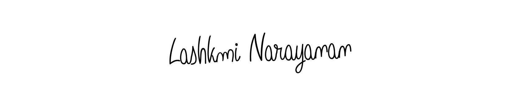 Create a beautiful signature design for name Lashkmi Narayanan. With this signature (Angelique-Rose-font-FFP) fonts, you can make a handwritten signature for free. Lashkmi Narayanan signature style 5 images and pictures png
