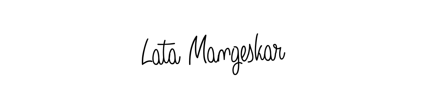 The best way (Angelique-Rose-font-FFP) to make a short signature is to pick only two or three words in your name. The name Lata Mangeskar include a total of six letters. For converting this name. Lata Mangeskar signature style 5 images and pictures png