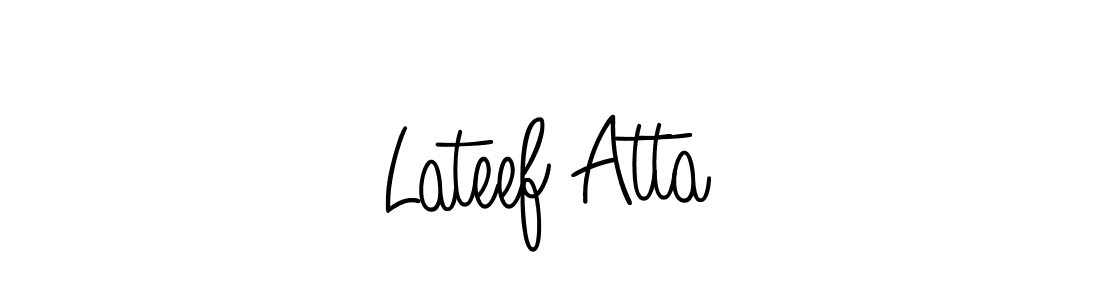 You should practise on your own different ways (Angelique-Rose-font-FFP) to write your name (Lateef Atta) in signature. don't let someone else do it for you. Lateef Atta signature style 5 images and pictures png
