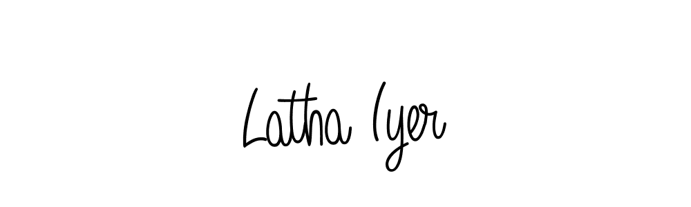 The best way (Angelique-Rose-font-FFP) to make a short signature is to pick only two or three words in your name. The name Latha Iyer include a total of six letters. For converting this name. Latha Iyer signature style 5 images and pictures png