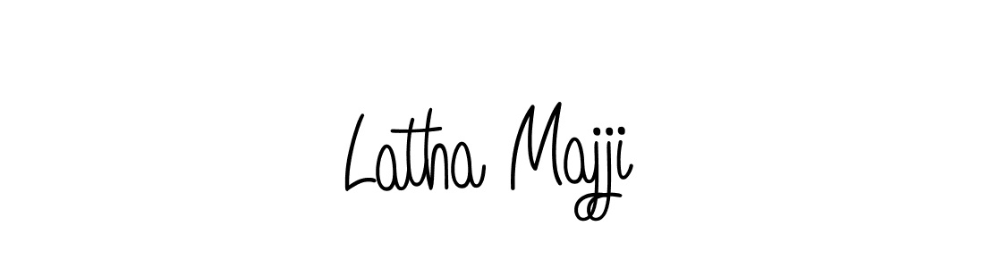 Use a signature maker to create a handwritten signature online. With this signature software, you can design (Angelique-Rose-font-FFP) your own signature for name Latha Majji. Latha Majji signature style 5 images and pictures png