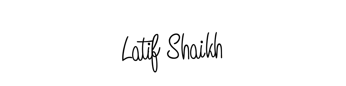 You should practise on your own different ways (Angelique-Rose-font-FFP) to write your name (Latif Shaikh) in signature. don't let someone else do it for you. Latif Shaikh signature style 5 images and pictures png