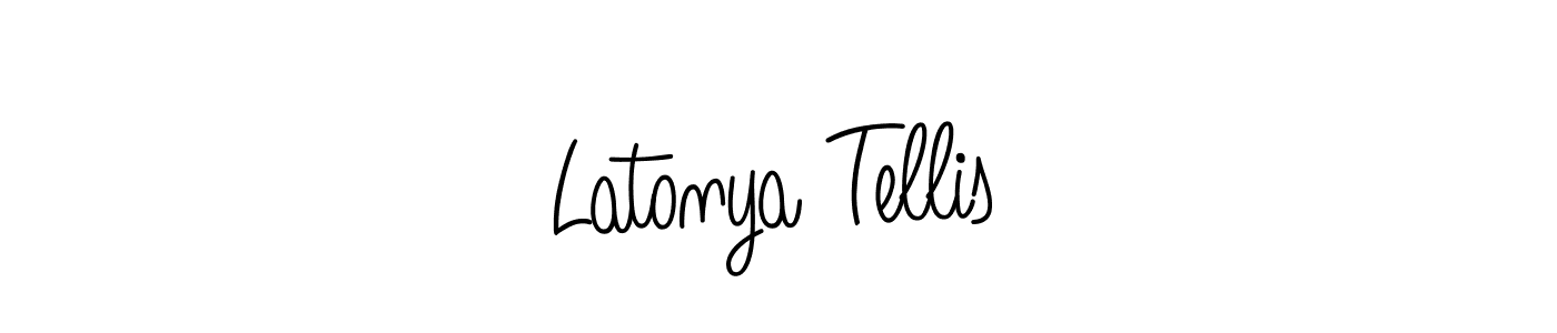 Make a beautiful signature design for name Latonya Tellis. With this signature (Angelique-Rose-font-FFP) style, you can create a handwritten signature for free. Latonya Tellis signature style 5 images and pictures png