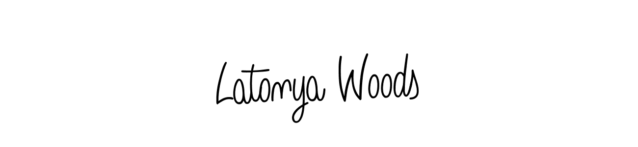 How to make Latonya Woods signature? Angelique-Rose-font-FFP is a professional autograph style. Create handwritten signature for Latonya Woods name. Latonya Woods signature style 5 images and pictures png